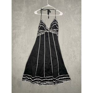White house black market womens 8 halter dress lace maid aline embroidered